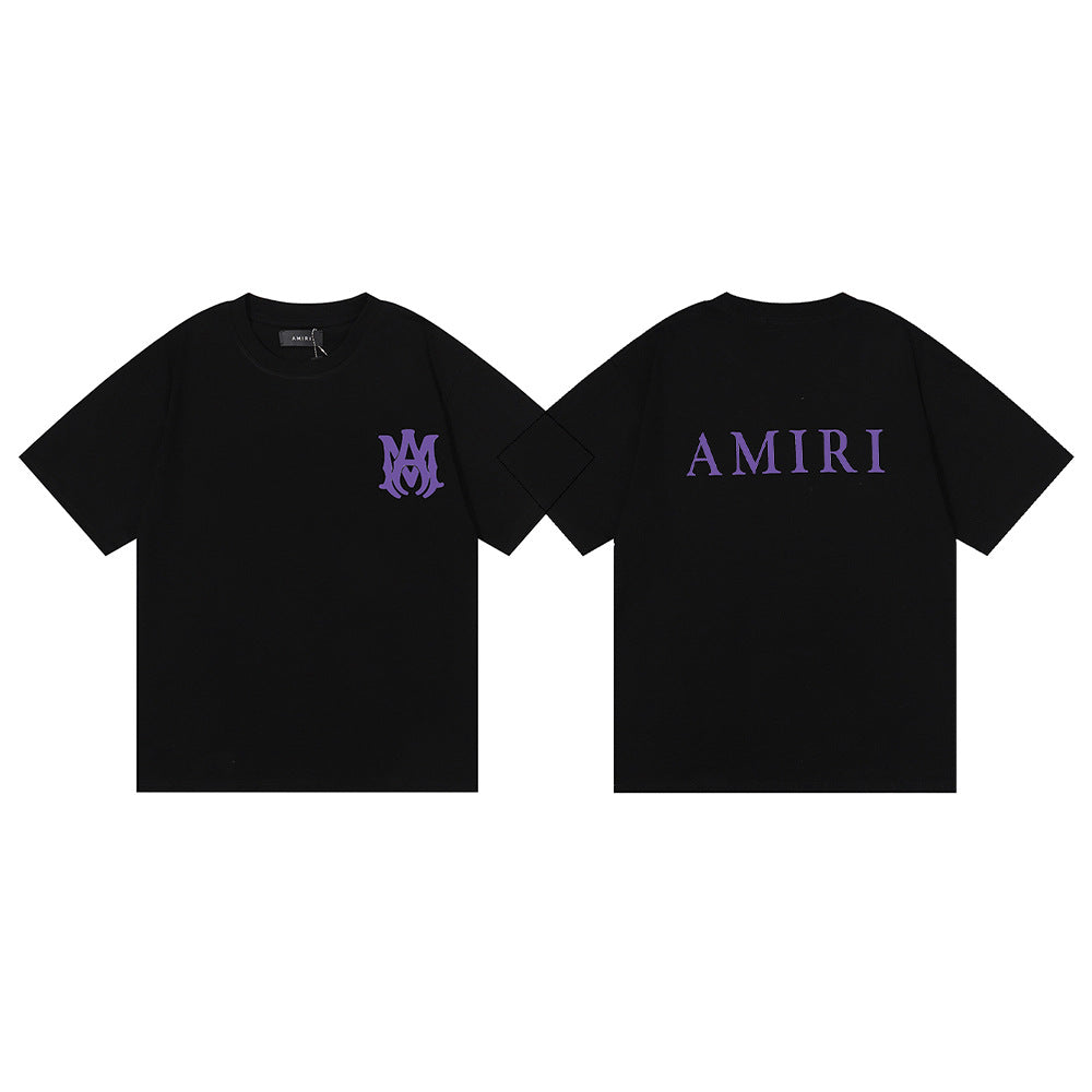 Amiri Rose Skull Letter Graphic Short Sleeve Tee Streetwear Unisex