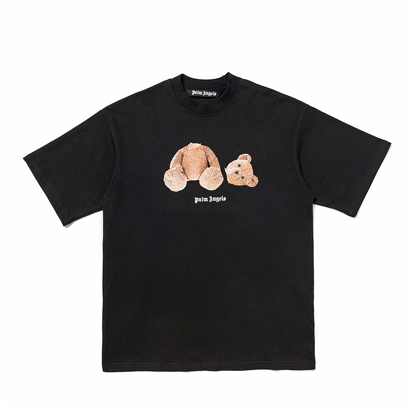 Palm Angels Teddy Bear Graphic Tee Loose Unisex Streetwear T-Shirt