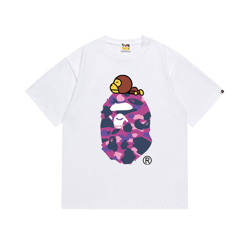 Bape Maneki Neko Ape Head Graphic Oversized Tee Streetwear Unisex