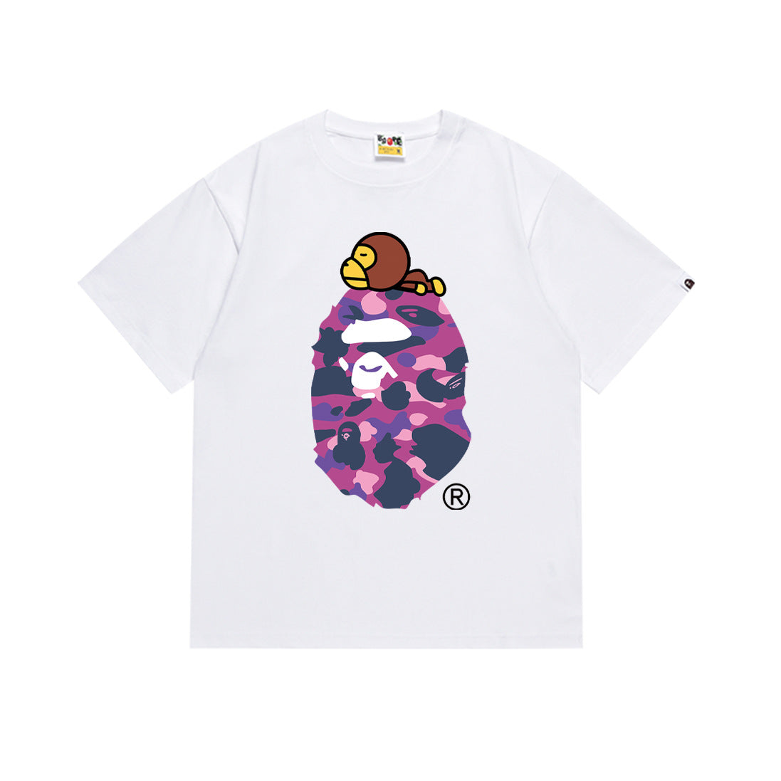 Bape Maneki Neko Ape Head Graphic Oversized Tee Streetwear Unisex