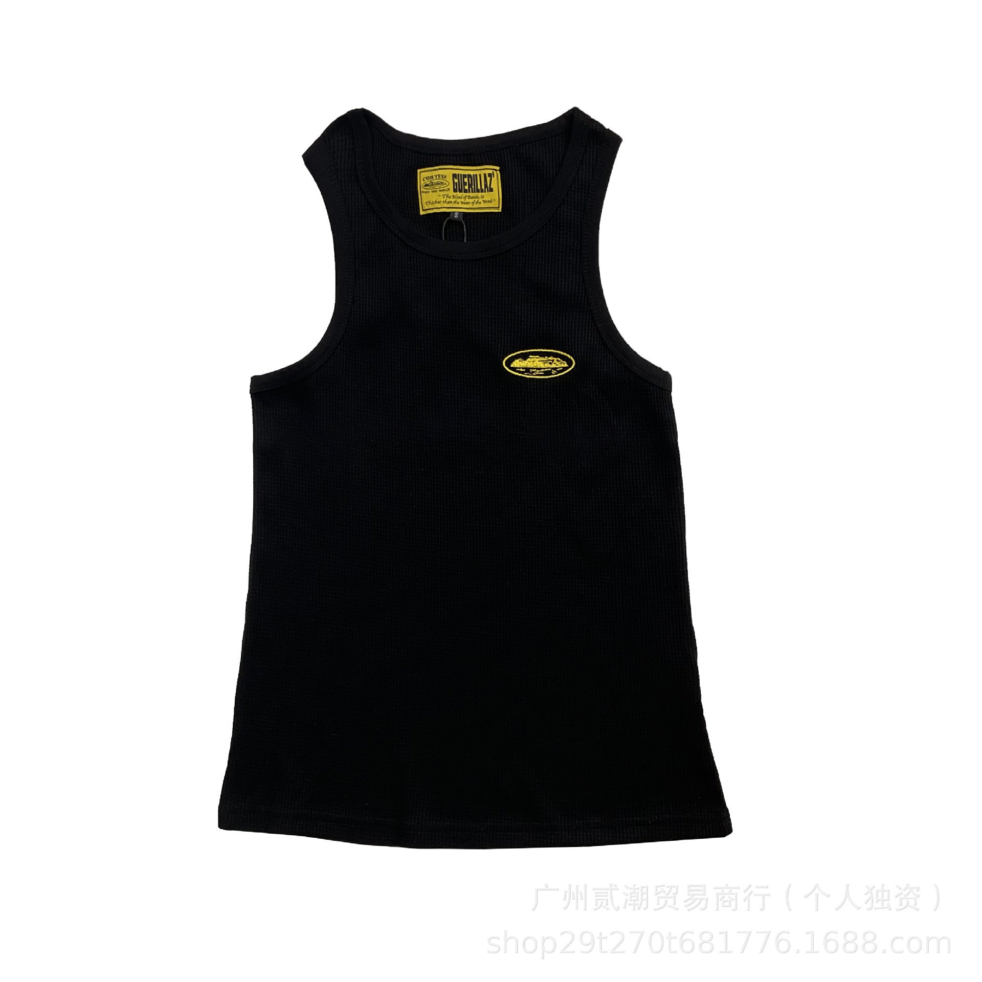 Corteiz Style Y2K Geripptes Tanktop Ärmelloses Streetwear Basic Weste