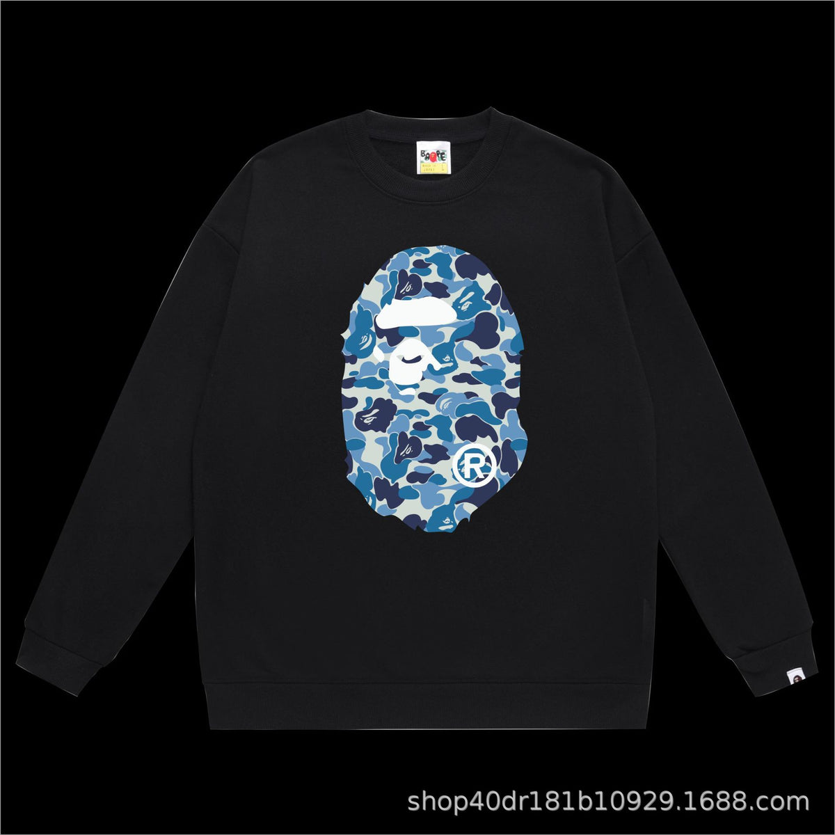 BAPE Crewneck Sweatshirt Ape Head Multi Graphic Street Pullover