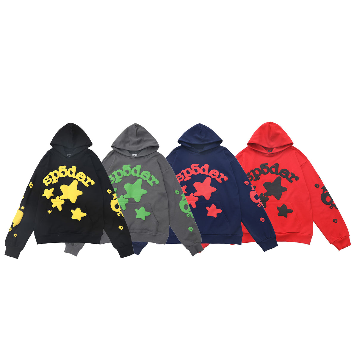 Sp5der Foam Print Spider Web Hoodie Sweatshirt Jogger Pants Set