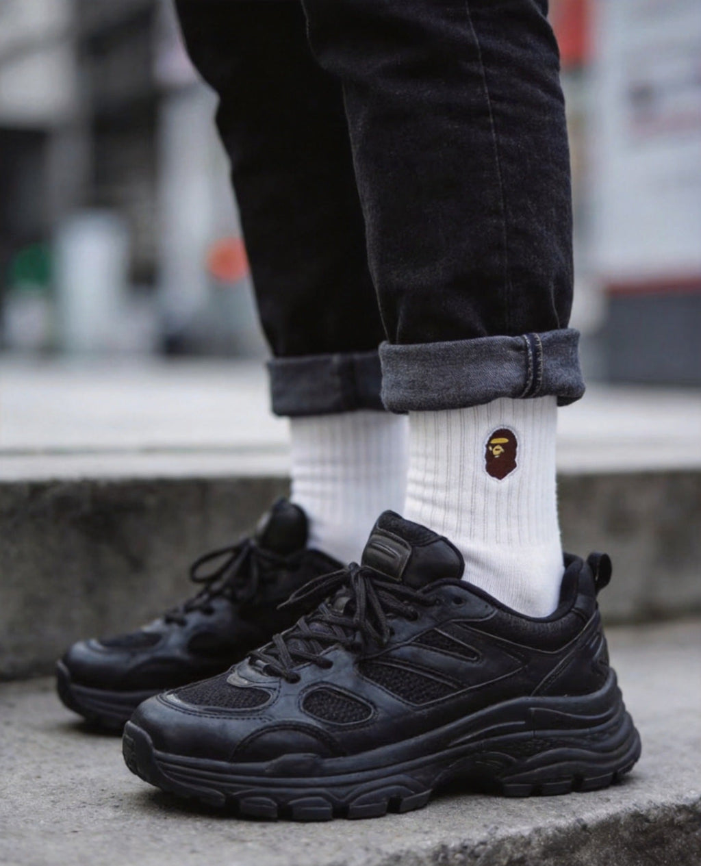 BAPE Ape Head Embroidered Socks
