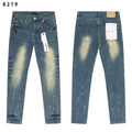 Purple Brand Splash Paint Distressed Skinny Denim Jeans Unisex