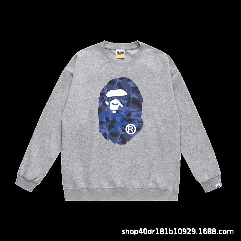 BAPE Crewneck Sweatshirt Ape Head Multi Graphic Street Pullover
