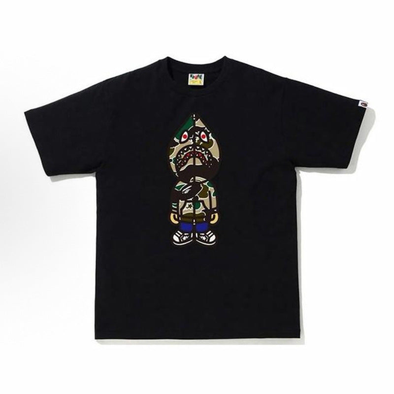 BAPE Ape Head Shark Print Loose Casual Unisex Short Sleeve T-Shirt