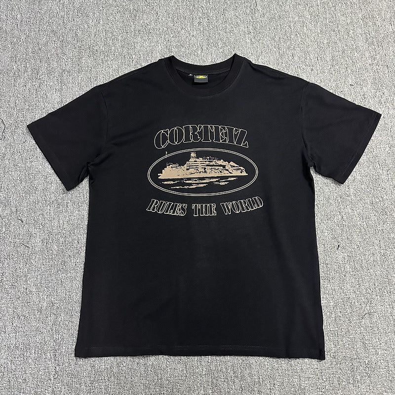 Corteiz Alcatraz Logo Letter Crew Neck Short Sleeve T‑Shirt Unisex