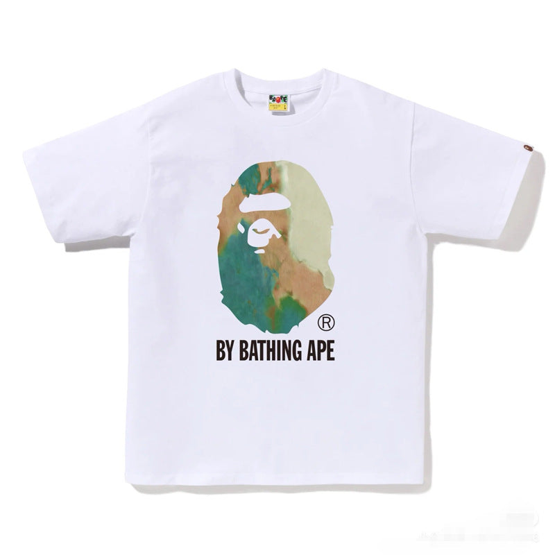 BAPE Ape Head Shark Print Loose Casual Unisex Short Sleeve T-Shirt