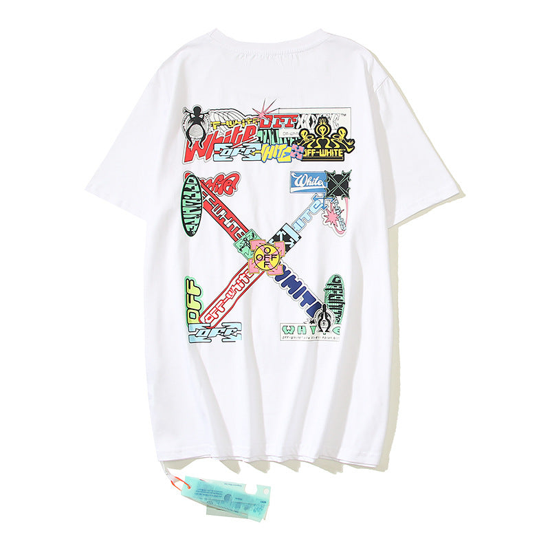Off White Arrow Graphic Print Short Sleeve Tee Streetwear Unisex