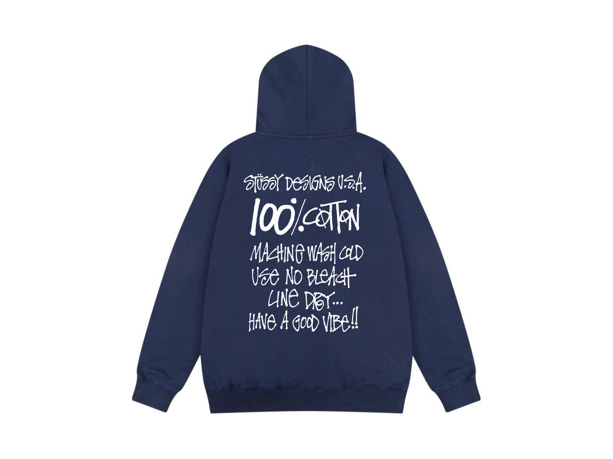 Stussy Zip Up Hoodie Multi Graphic Letter Print Streetwear Jacket