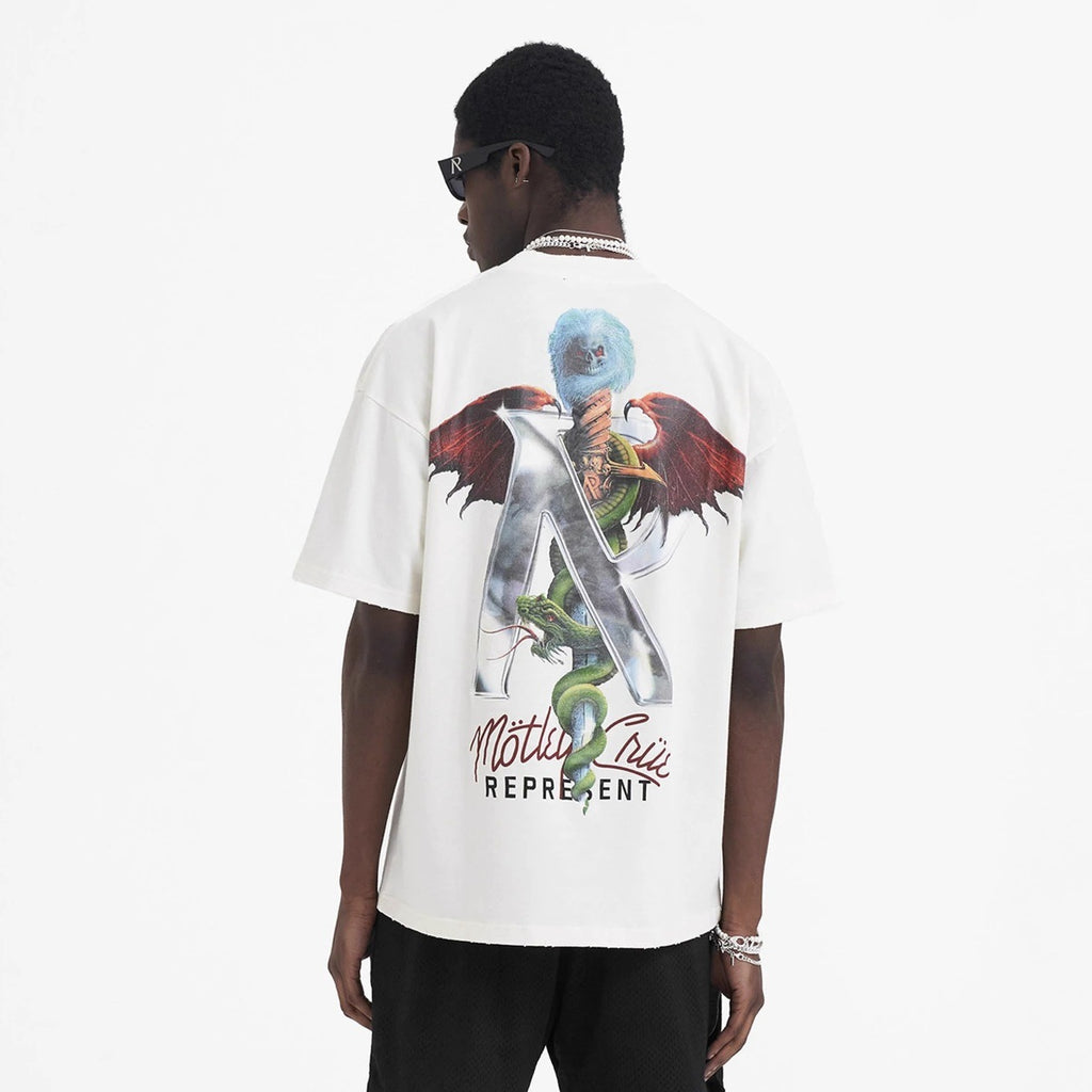 Represent Shark Washed Graphic Oversized Tee Streetwear Unisex