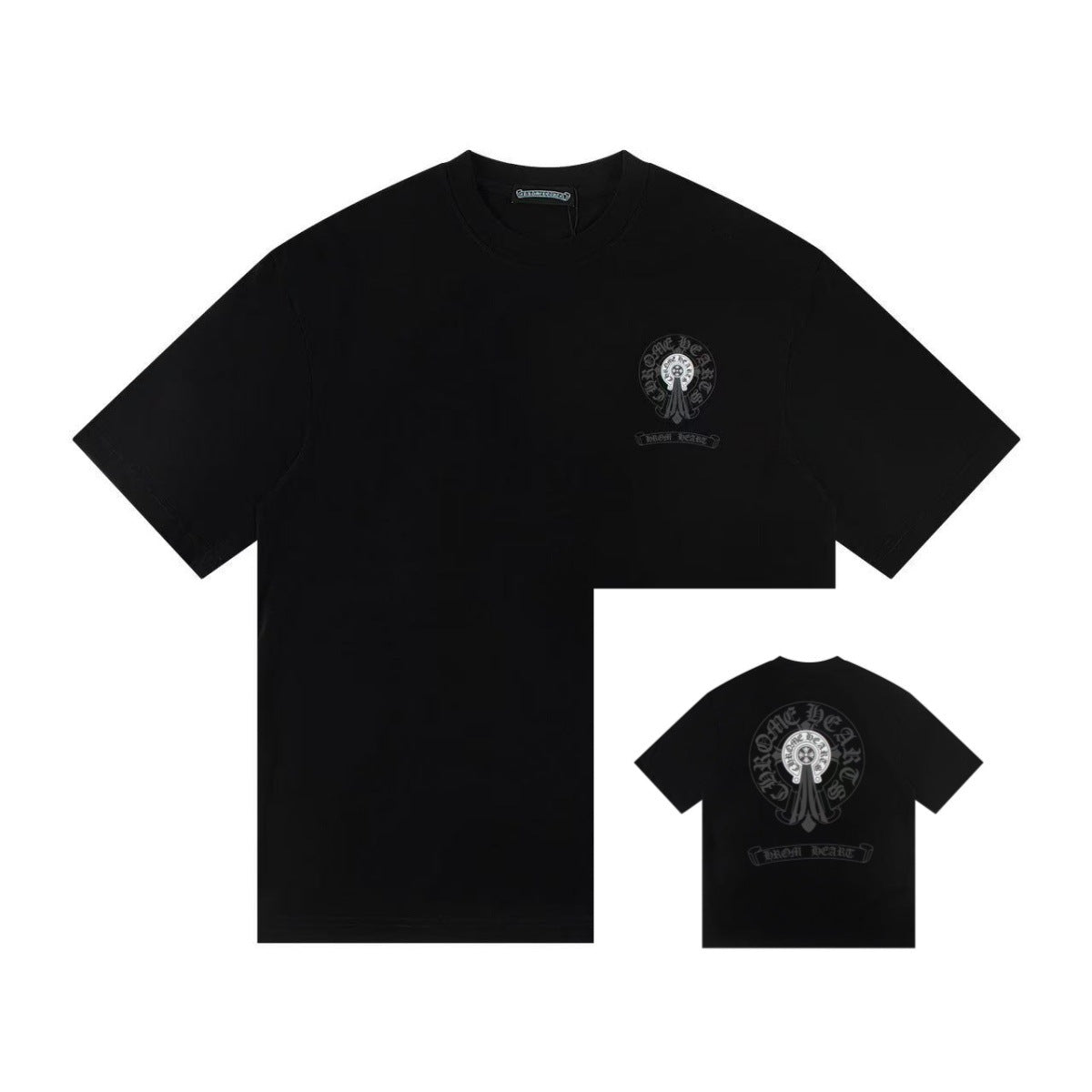 Chrome Hearts Color Sanskrit Cross Horseshoe Print Short Tee Unisex