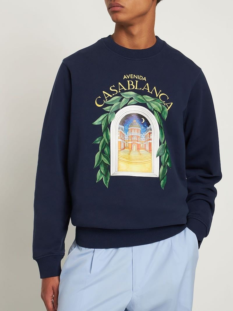 Casablanca Arch Logo Crewneck Casa Graphic Print Casual Pullover