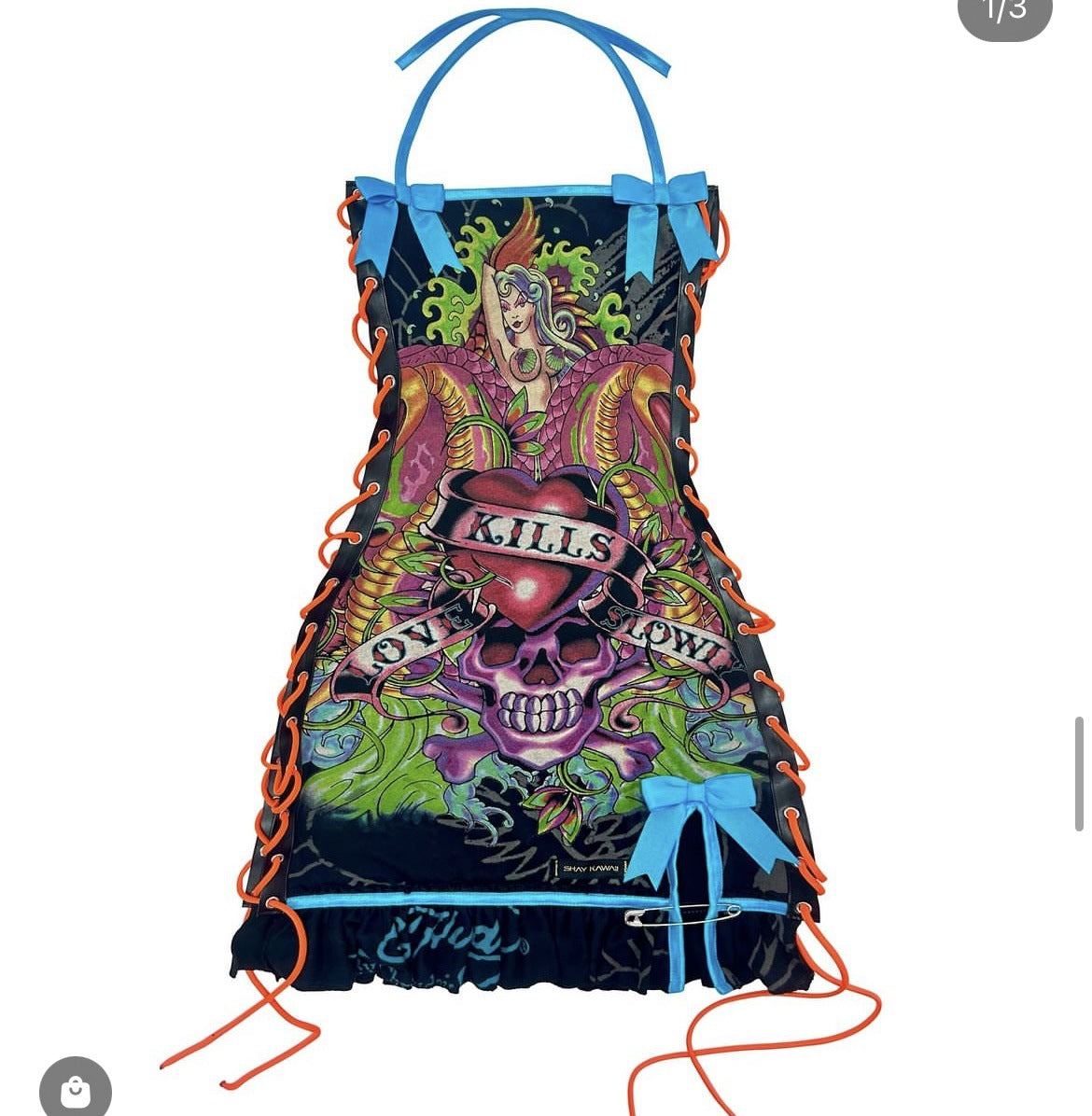 Vintage Skull Print Lace Up Cami Mini Dress Halloween