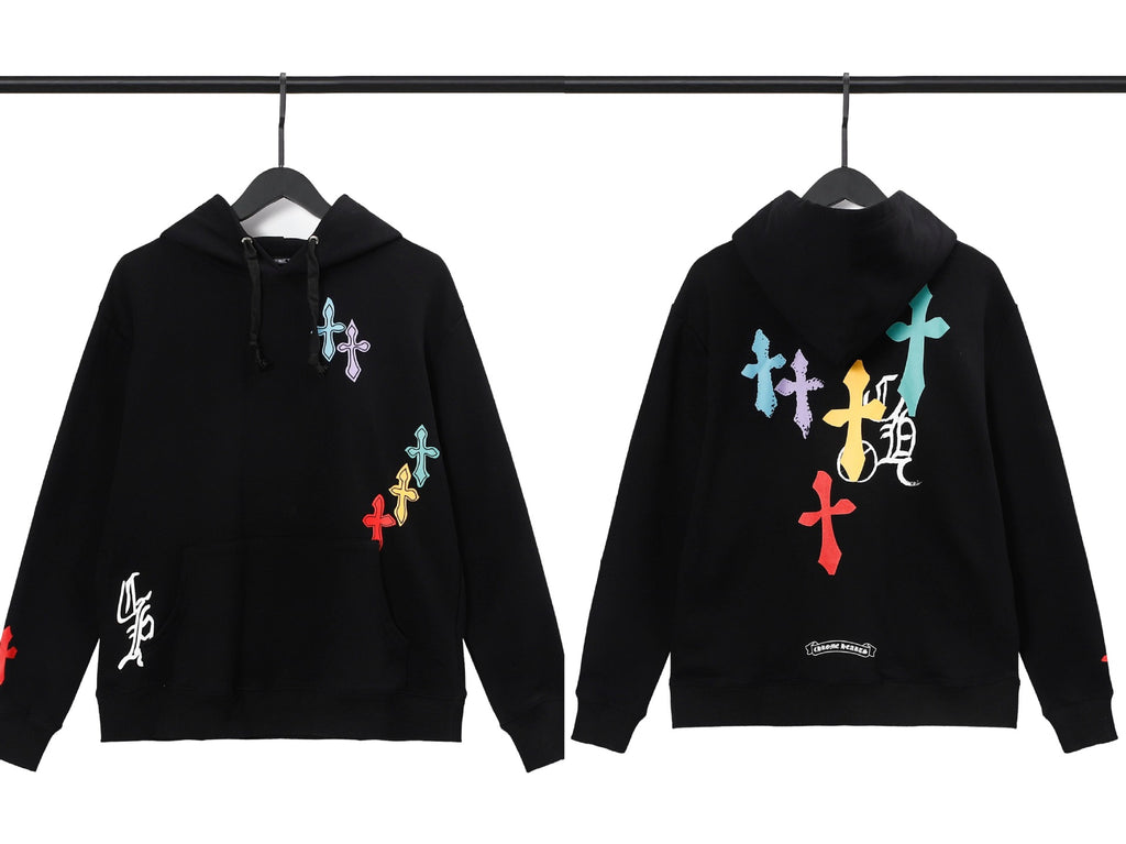 Chrome Hearts Horseshoe Cross Hoodie Goth Streetwear Graphic Pullover