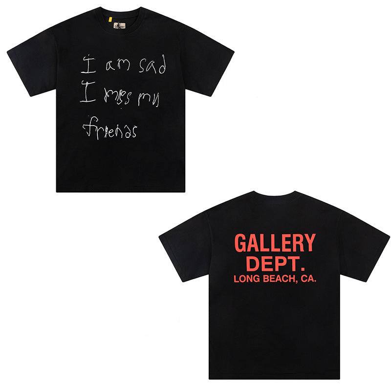 Gallery Dept Vintage Print Loose Short Sleeve Streetwear T-Shirt