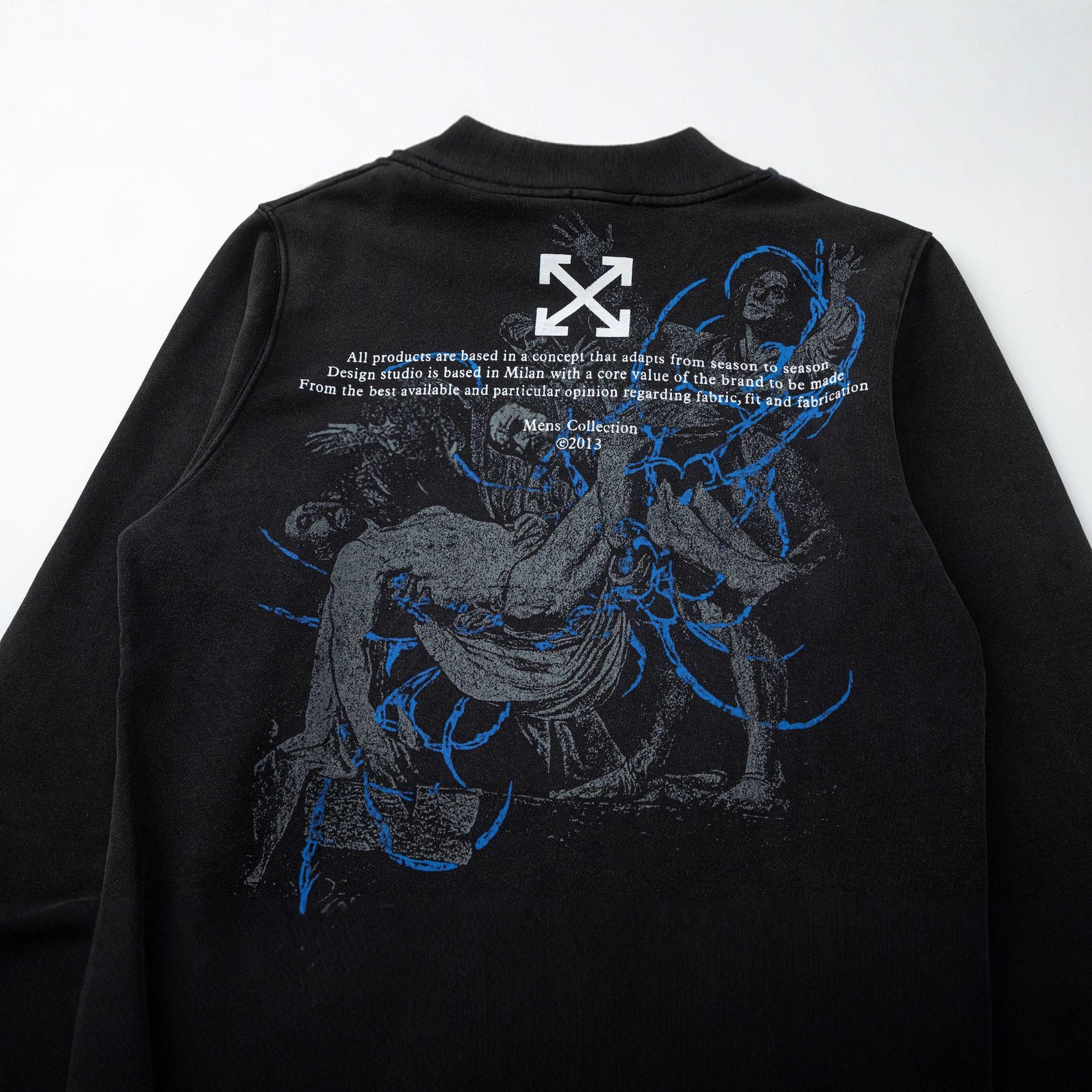 Off-White Pocket Portrait Letter Print Pullover Hoodie Unisex