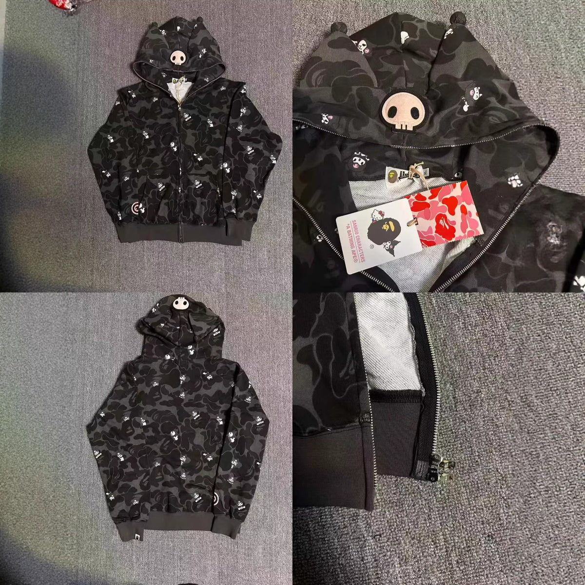 BAPE x Sanrio Hello Kitty Kuromi Camo Full Zip Hoodie