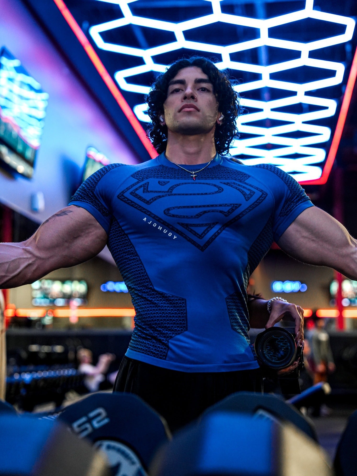 YOUNGLA 4117 Superman Compression Tees