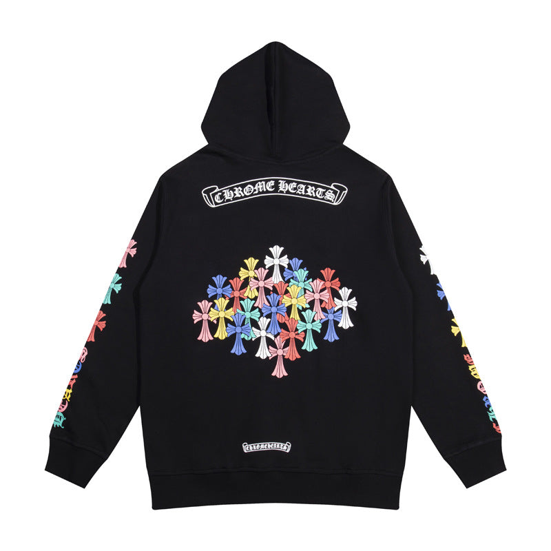 Chrome Hearts Multi‑Cross Graphic Oversized Hoodie Streetwear Unisex