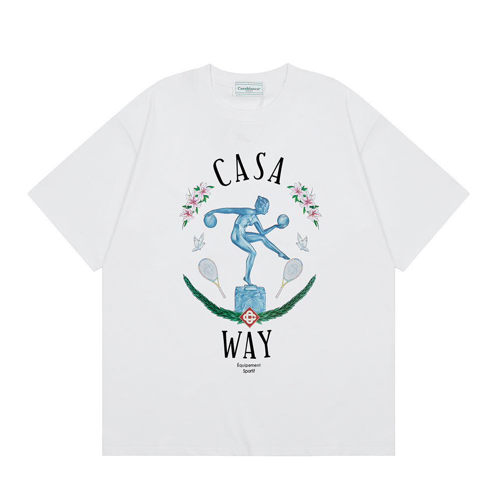 Casablanca Multi‑Print Tennis Floral Graphic Oversized Tee Streetwear