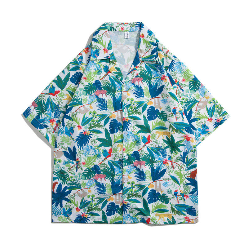 Mens Camp Collar Tropical Hawaiian Floral Short Sleeve Beach Shirt  South2101-2126