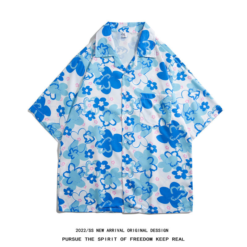 Mens Camp Collar Tropical Hawaiian Floral Short Sleeve Beach Shirt  South2101-2126