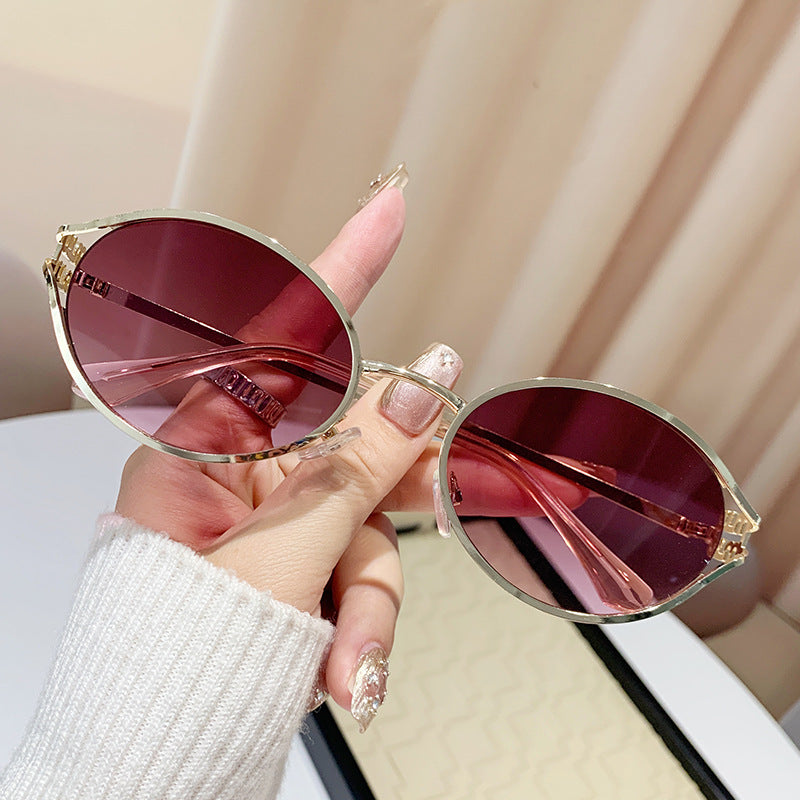 Miu Miu MU52YS Hollow Oval Cat Eye Sunglasses Gradient Lens Women Y2K