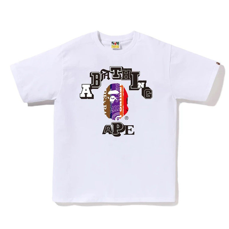 BAPE Ape Head & Shark Graphic Tee Loose Unisex Streetwear T-Shirt