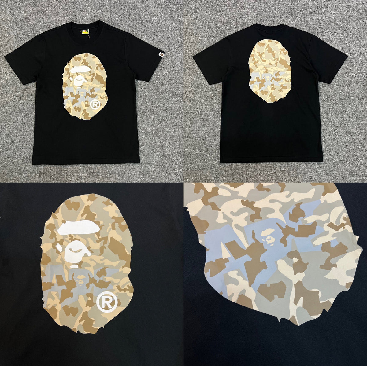 Bape Ape Head Camo Graphic Oversized Short Sleeve Tee Multi‑Style