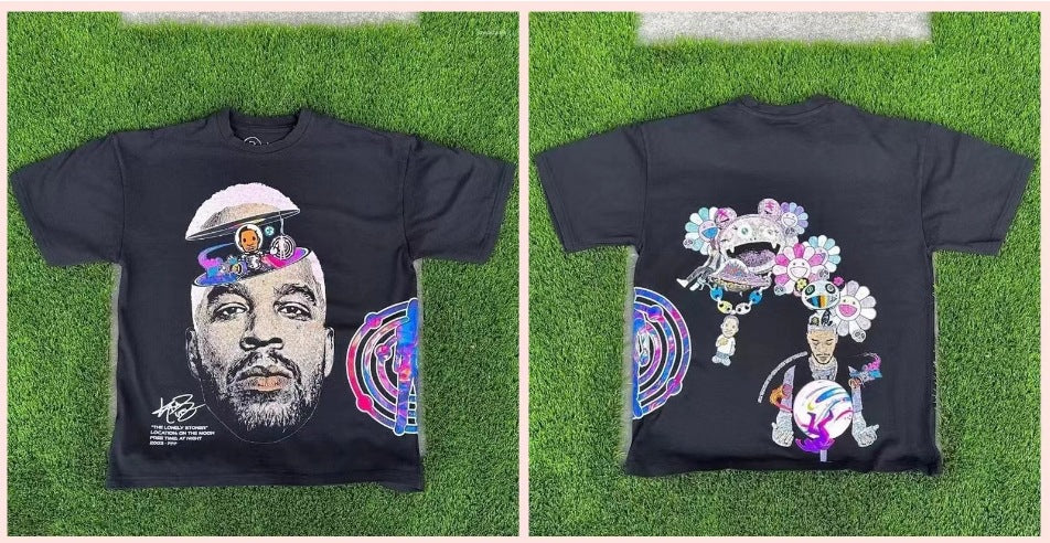 Vintage Hip-Hop Rap Print Unisex Oversize Streetwear Baumwoll-T-Shirt
