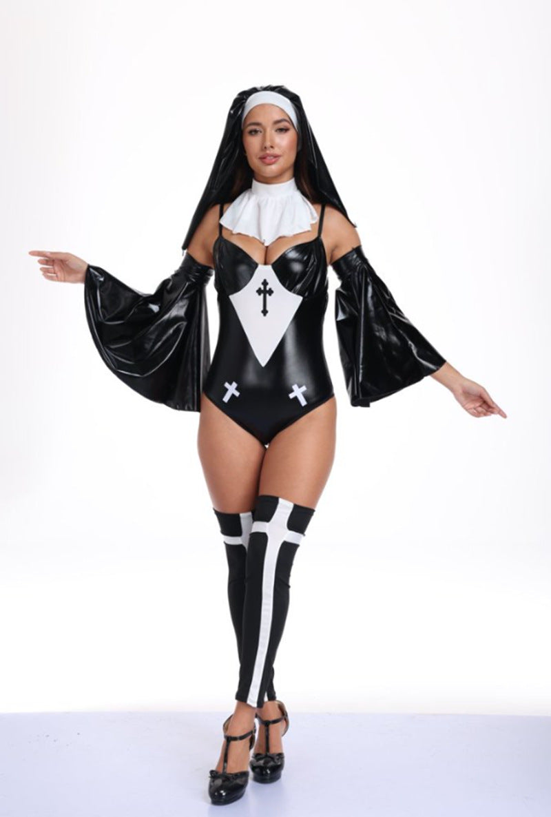 Halloween Women Sexy Nun Cosplay Devil Vampire Party Fancy Dress Sets