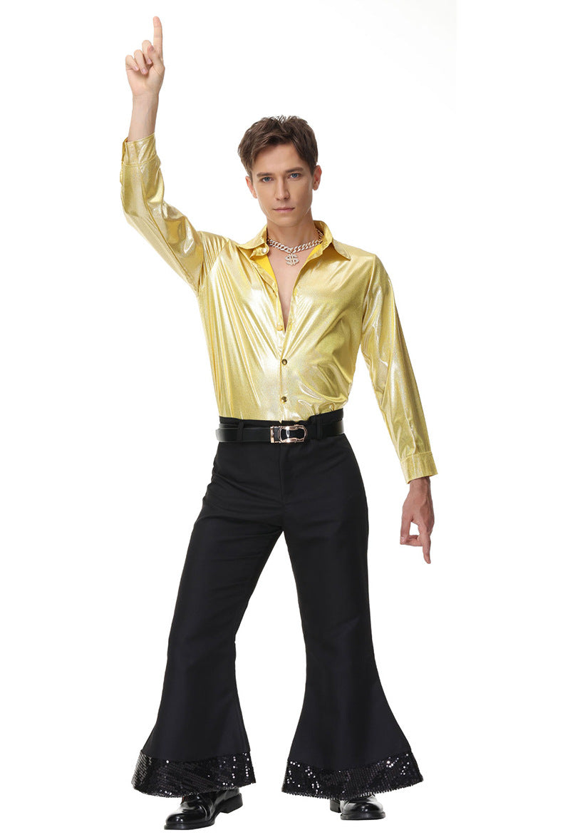 Halloween Men & Women 70s Disco Hippie Cosplay Couple Party Sets
