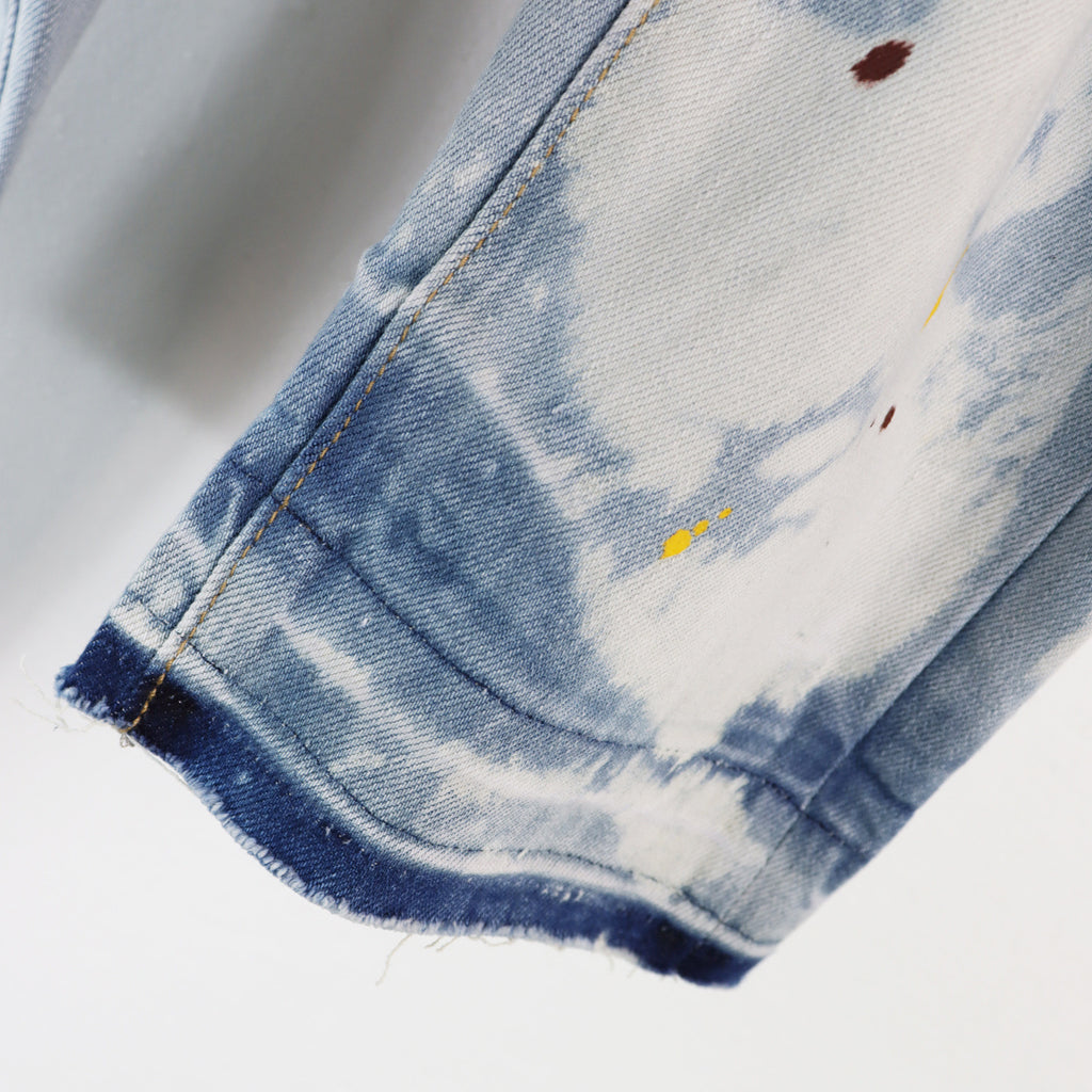Purple Brand Splash Paint Ripped Skinny Denim Jeans Unisex