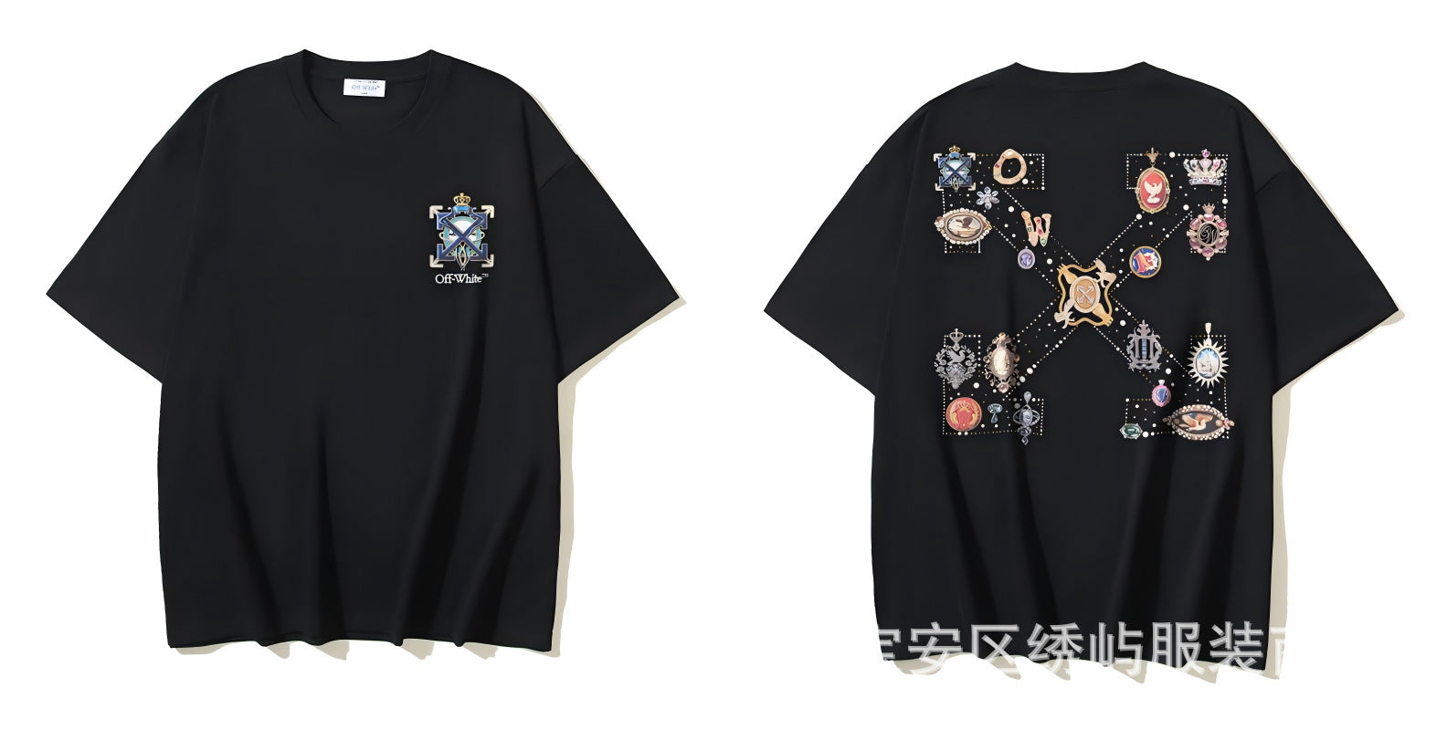 Figure Arrow Graphic Print Streetwear Crew Neck Short Sleeve T Shirt