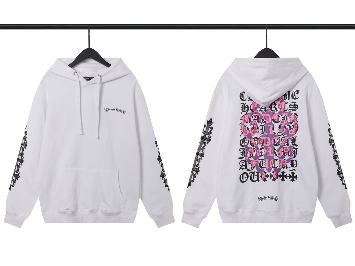 Chrome Hearts Horseshoe Cross Hoodie Goth Streetwear Graphic Pullover