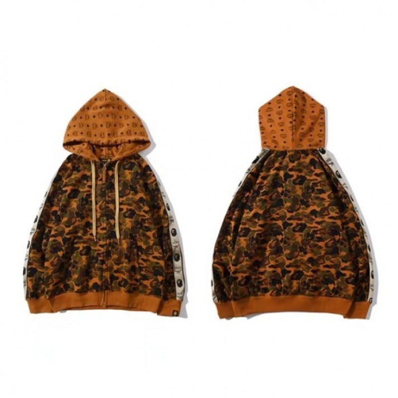 BAPE × MCM Camo Zip-Up Hoodie Brown Camo