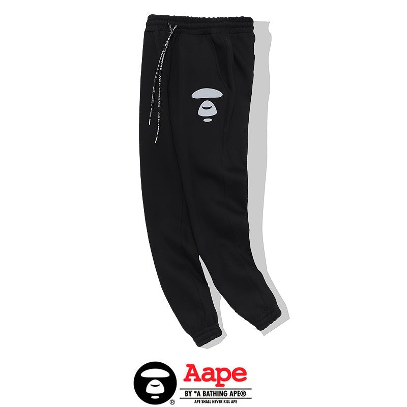 BAPE Aape Universe Ape Face Print Cuffed Jogger Sweatpants Unisex