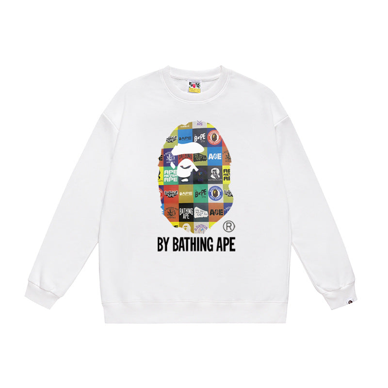 BAPE Ape Head Crewneck Sweatshirt Multi Print Streetwear Pullover