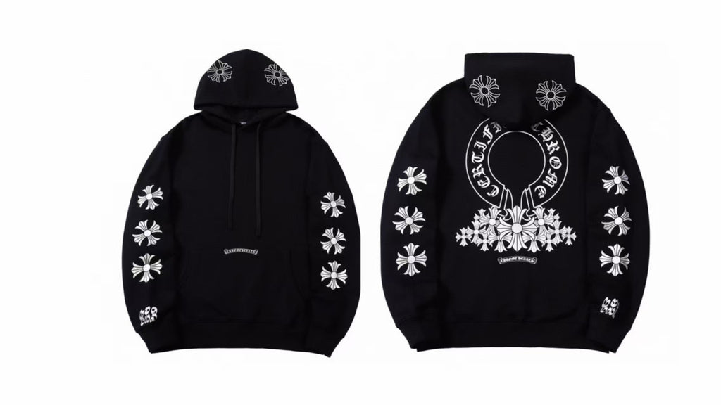 Chrome Hearts Gothic Graphic Print Pullover Hoodie Streetwear Unisex