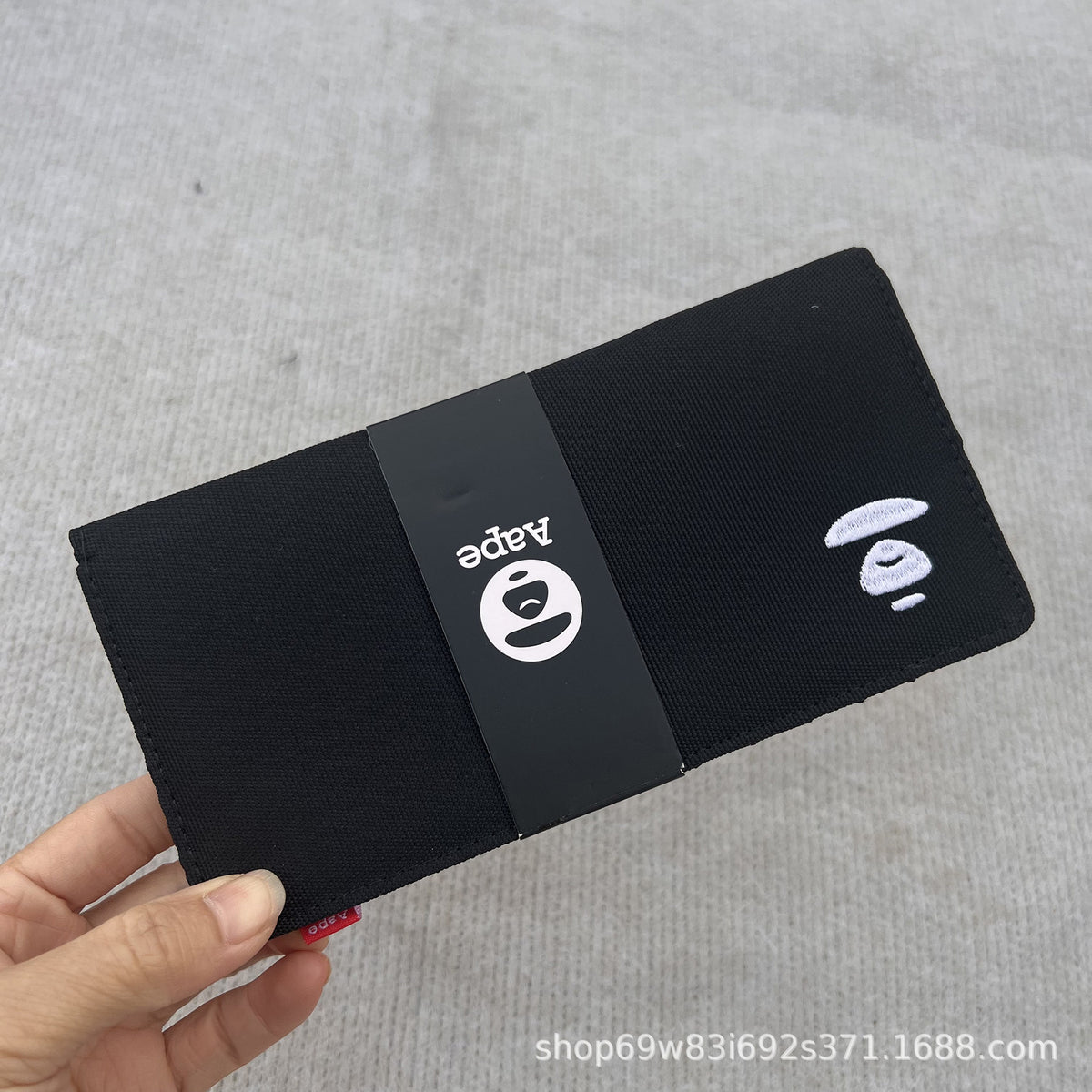 AAPE BY A BATHING APE Head Embroidered Long Wallet