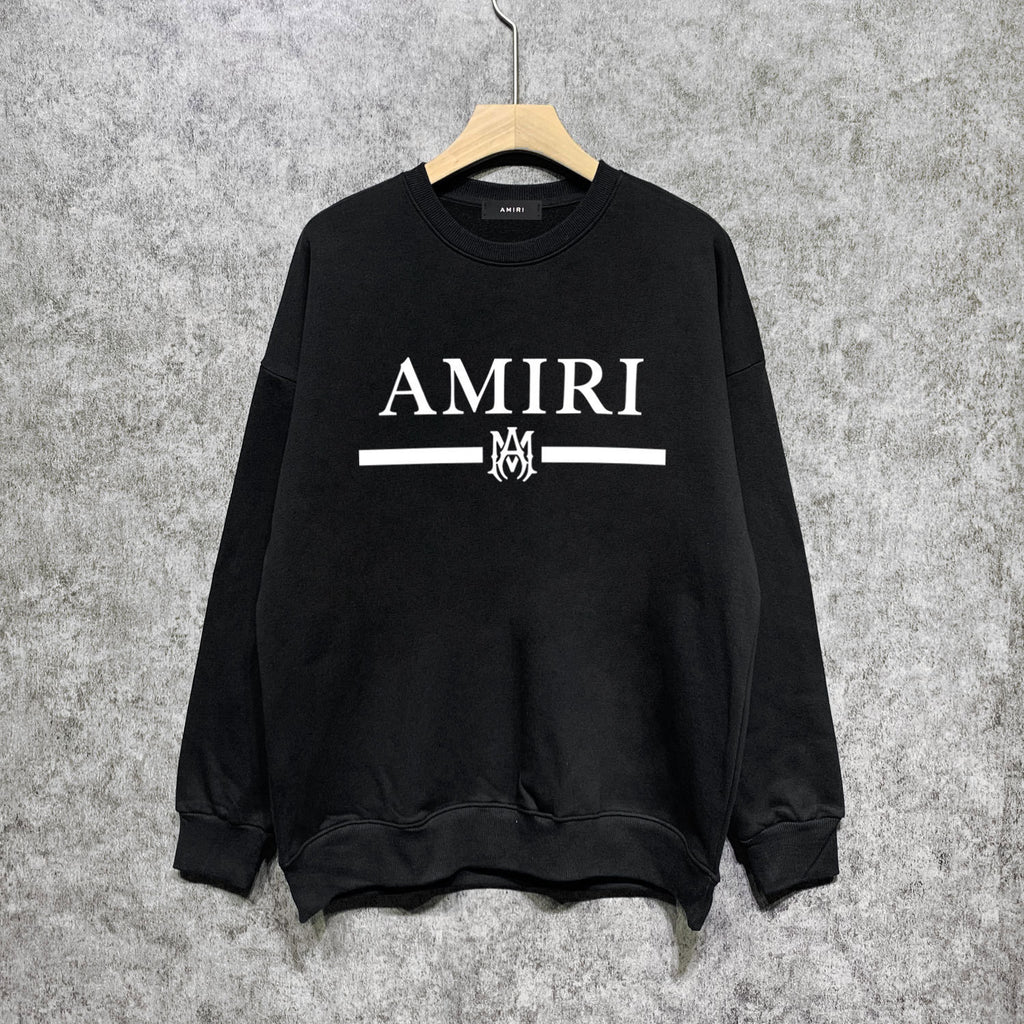 Amiri MA Bar Crewneck Sweatshirt Logo Print Street Pullover