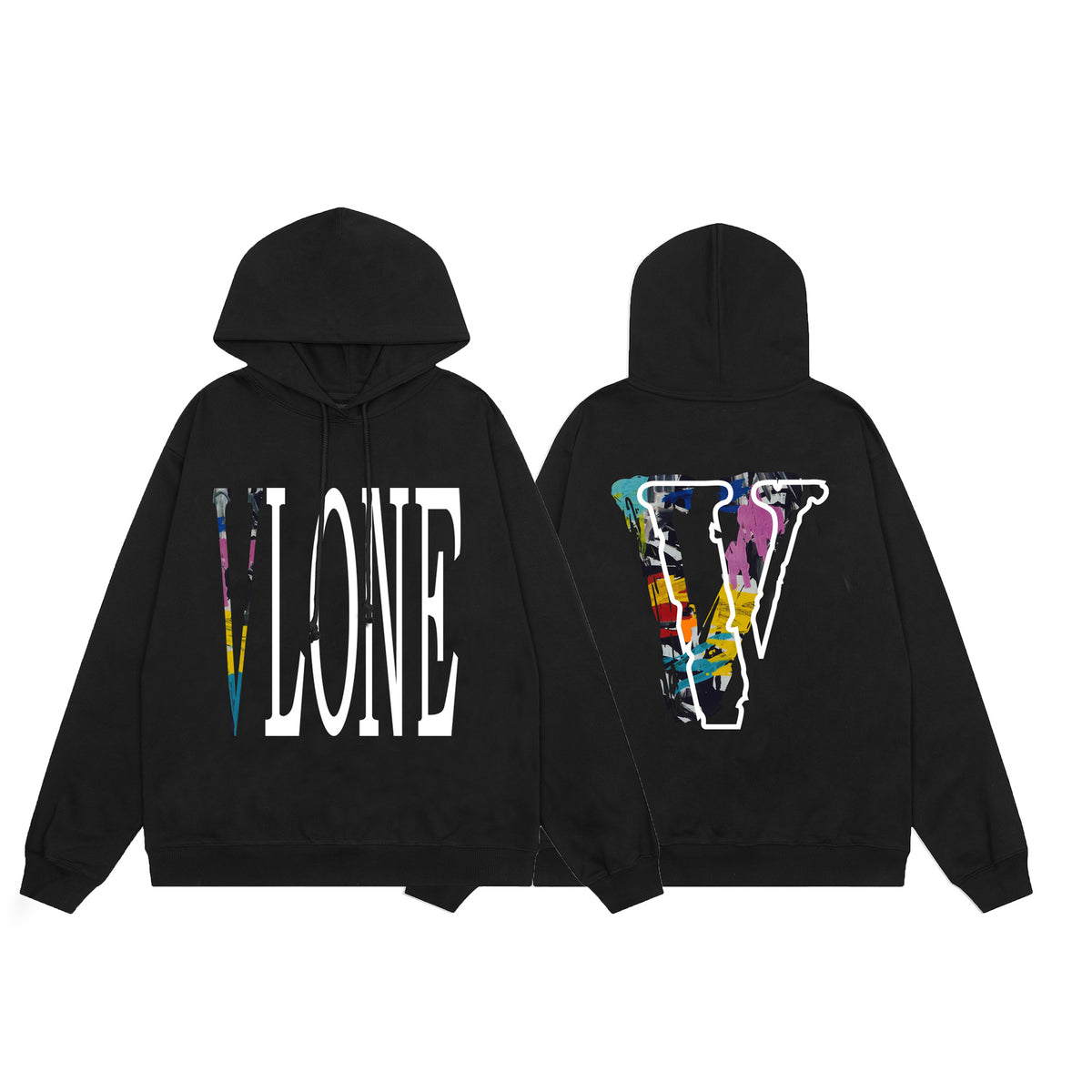 Vlone Friends Big V Logo American Style Unisex Hoodie