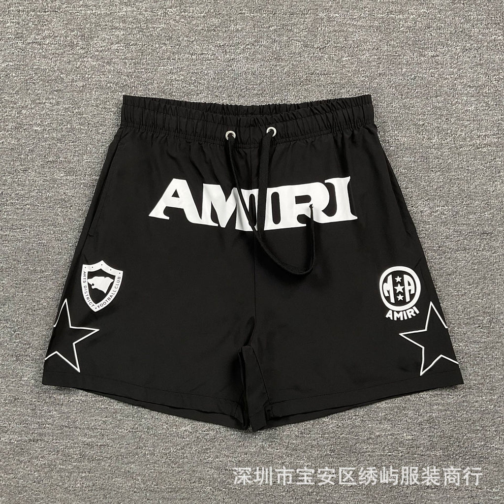 Amiri Star Letter Print Casual Loose Beach Shorts Unisex