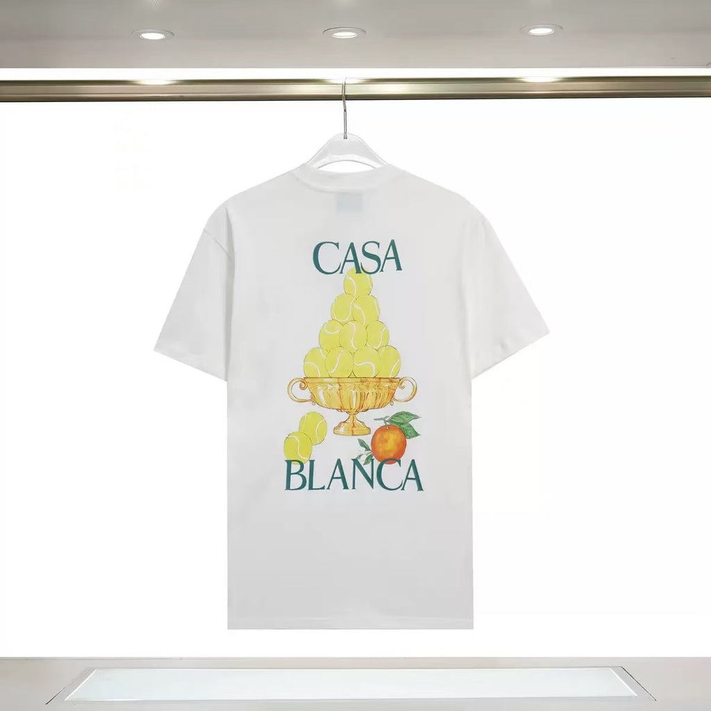 Casablanca Art Graphic Print Loose Unisex Short Sleeve T-Shirt