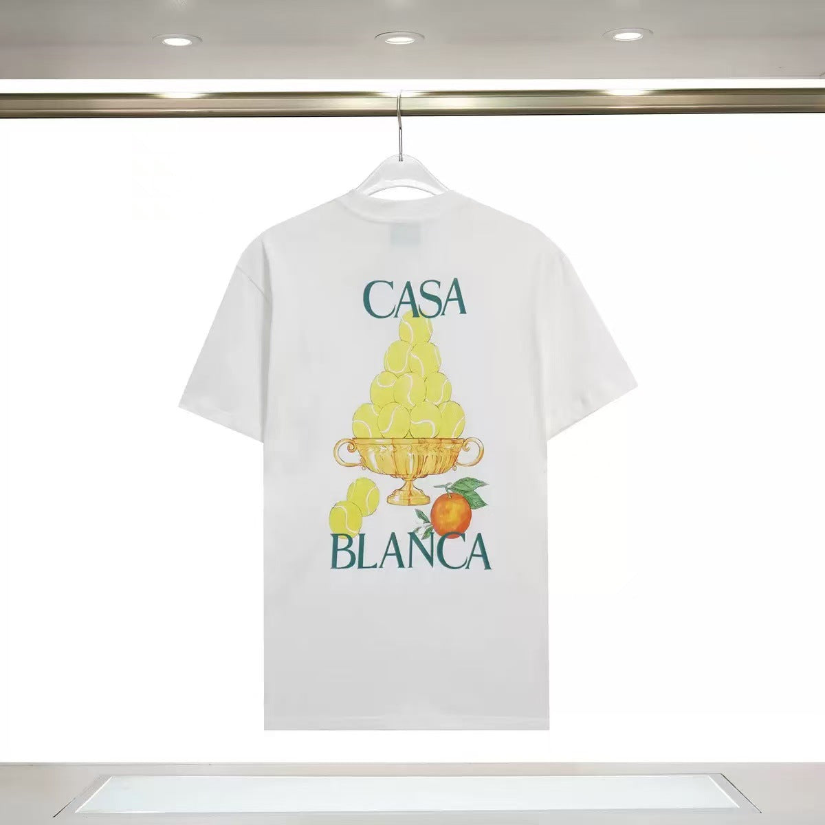 Casablanca Art Graphic Print Loose Unisex Short Sleeve T-Shirt