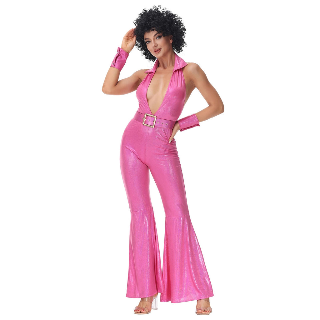 Halloween Men & Women 70s Disco Hippie Cosplay Couple Party Sets