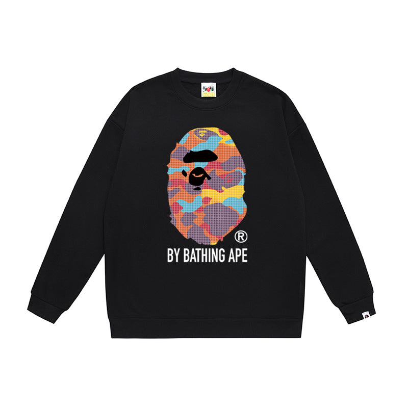 BAPE Ape Head Crewneck Sweatshirt Multi Print Streetwear Pullover