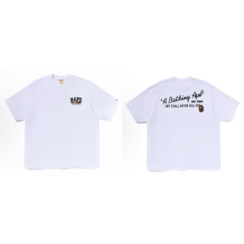 BAPE Ape Head Shark Print Loose Casual Unisex Short Sleeve T-Shirt